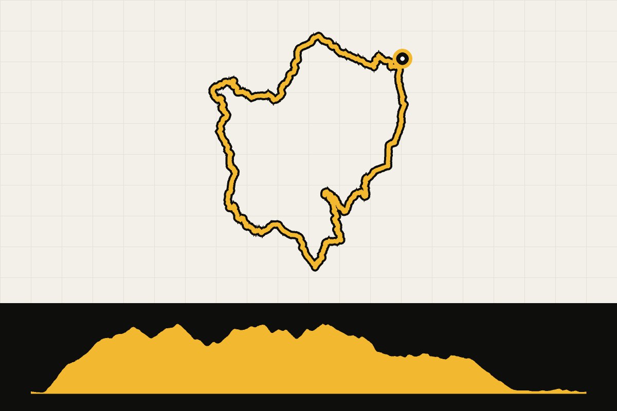Routekaart en hoogteprofiel van Auvergne: Livradois-Forez vanuit Ambert
