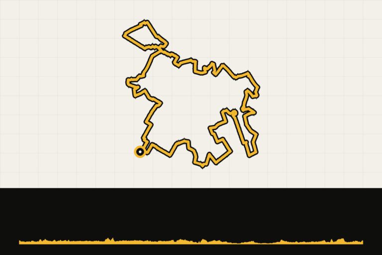 Routekaart en hoogteprofiel van Drenthe gravel: Lebbestaok, gravelroute Kop van Drenthe