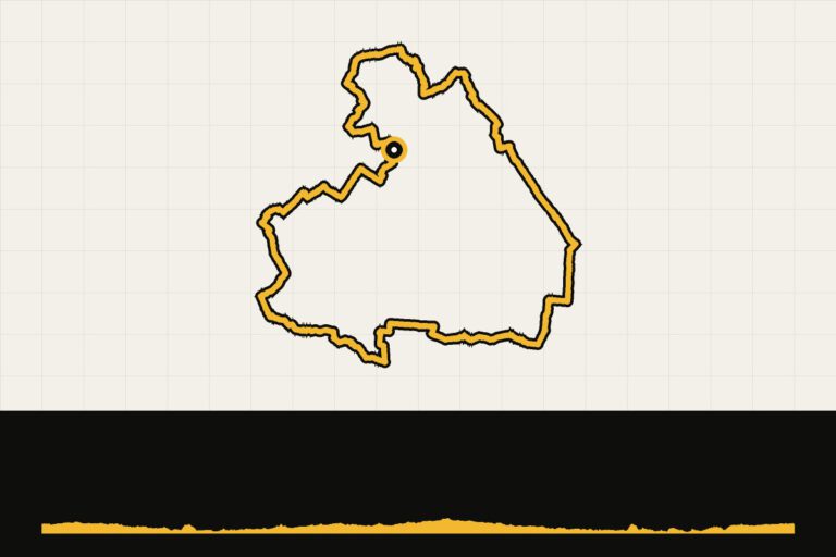 Routekaart en hoogteprofiel van Drenthe: randje Drenthe, 270 km