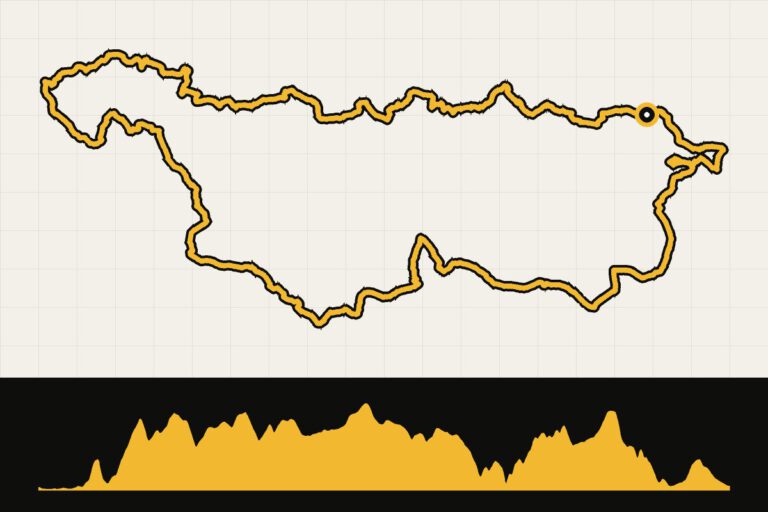Routekaart en hoogteprofiel van Engeland: Exmoor en de Quantock Hills