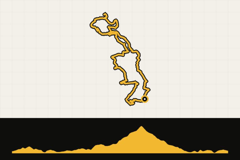 Routekaart en hoogteprofiel van Harz dag 2 (L): de grens en de Brocken