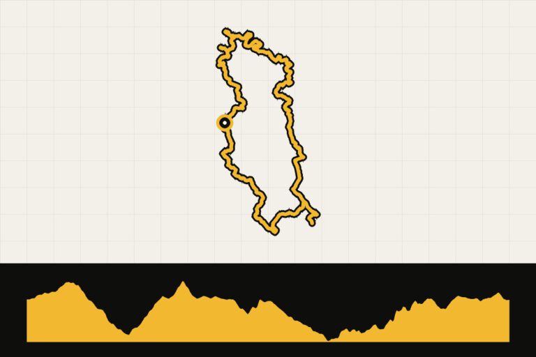 Routekaart en hoogteprofiel van Harz dag 3 (L): Stolberg en de hangbrug