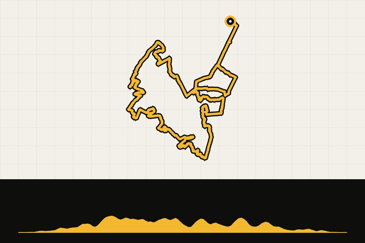 Routekaart en hoogteprofiel van Landal Amerongse Berg: gravel over het MTB-parcours