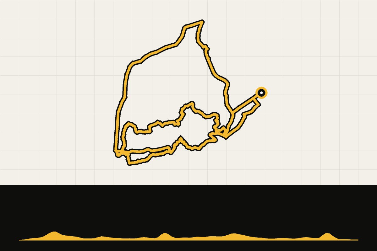 Routekaart en hoogteprofiel van Landal Berger Duinen: Schoorl route 1