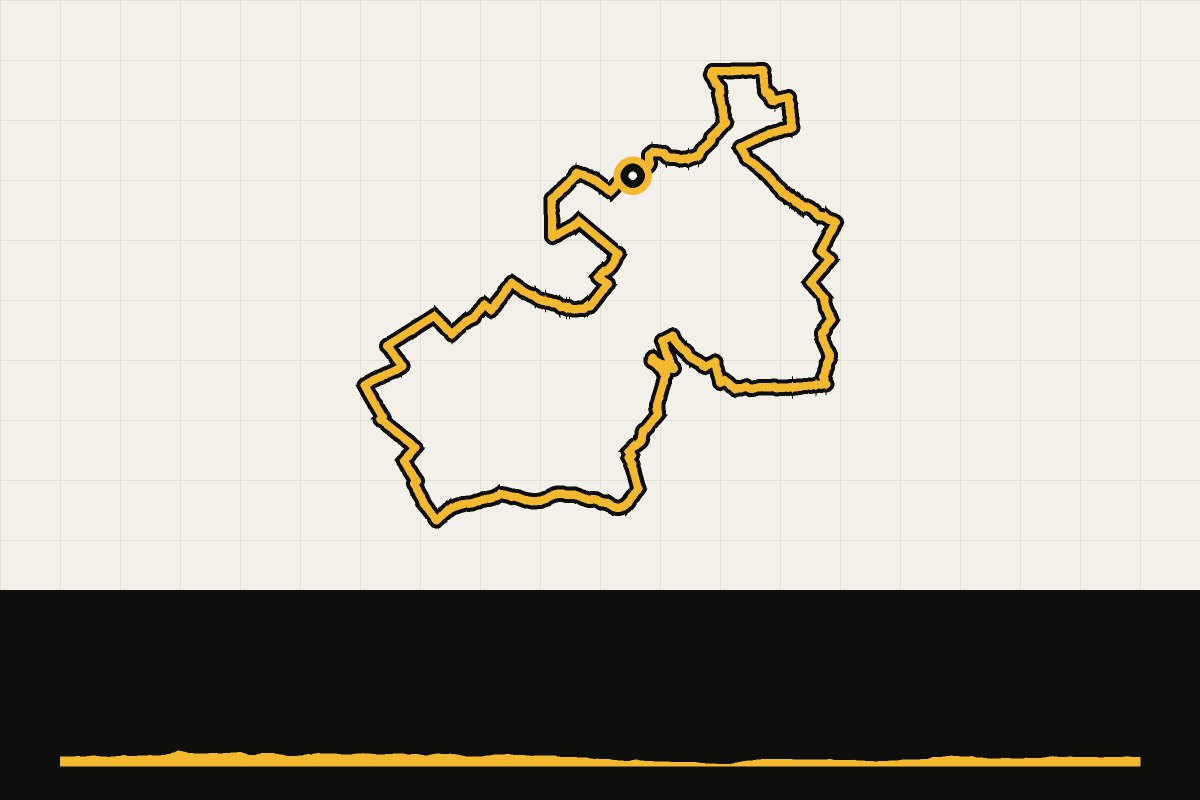 Routekaart en hoogteprofiel van Landal Hunerwold State: gravelroute 2