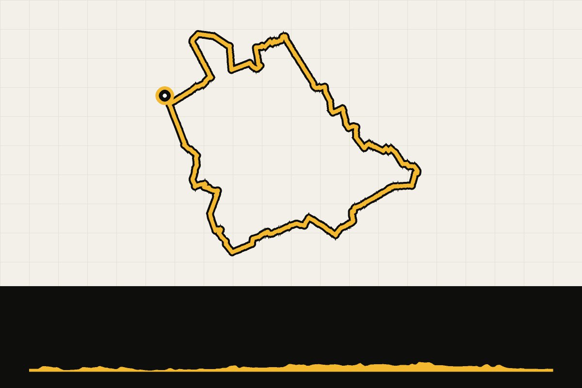 Routekaart en hoogteprofiel van Landal Klein Oisterwijk: gravelroute van 58 km