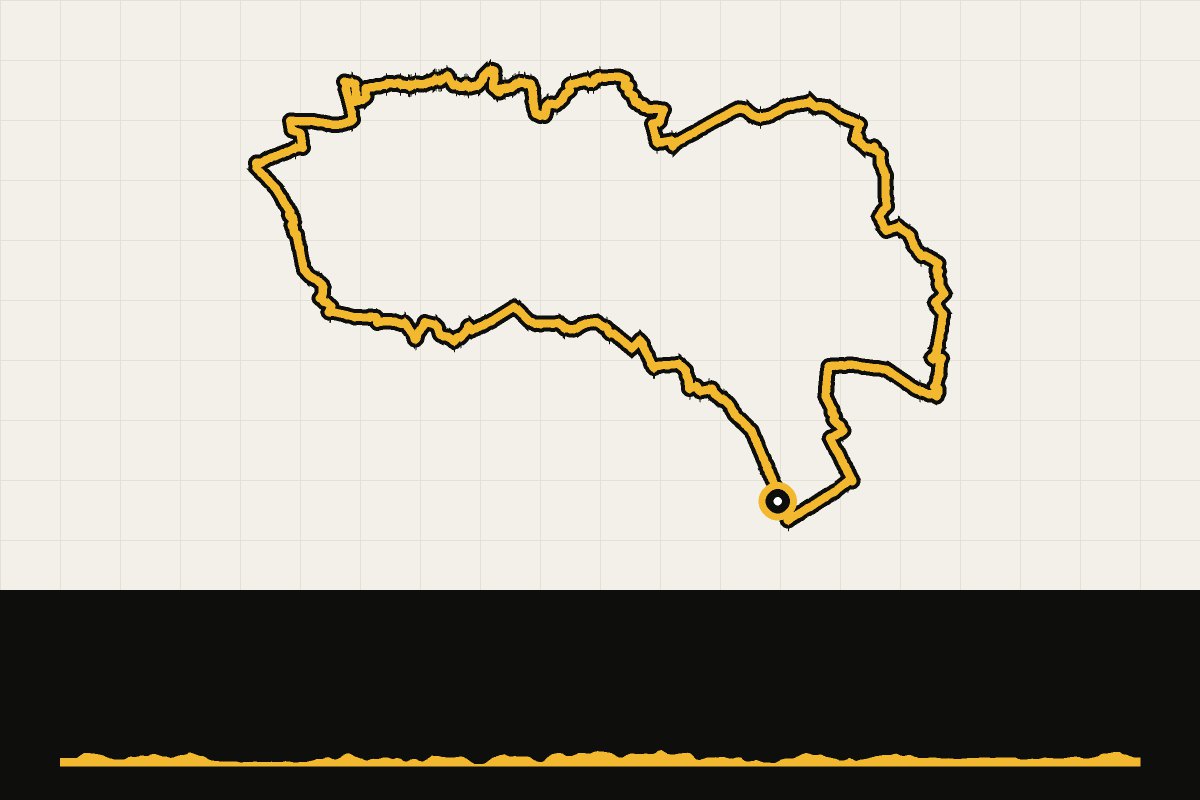 Routekaart en hoogteprofiel van Landal Klein Oisterwijk: gravelroute van 67 km