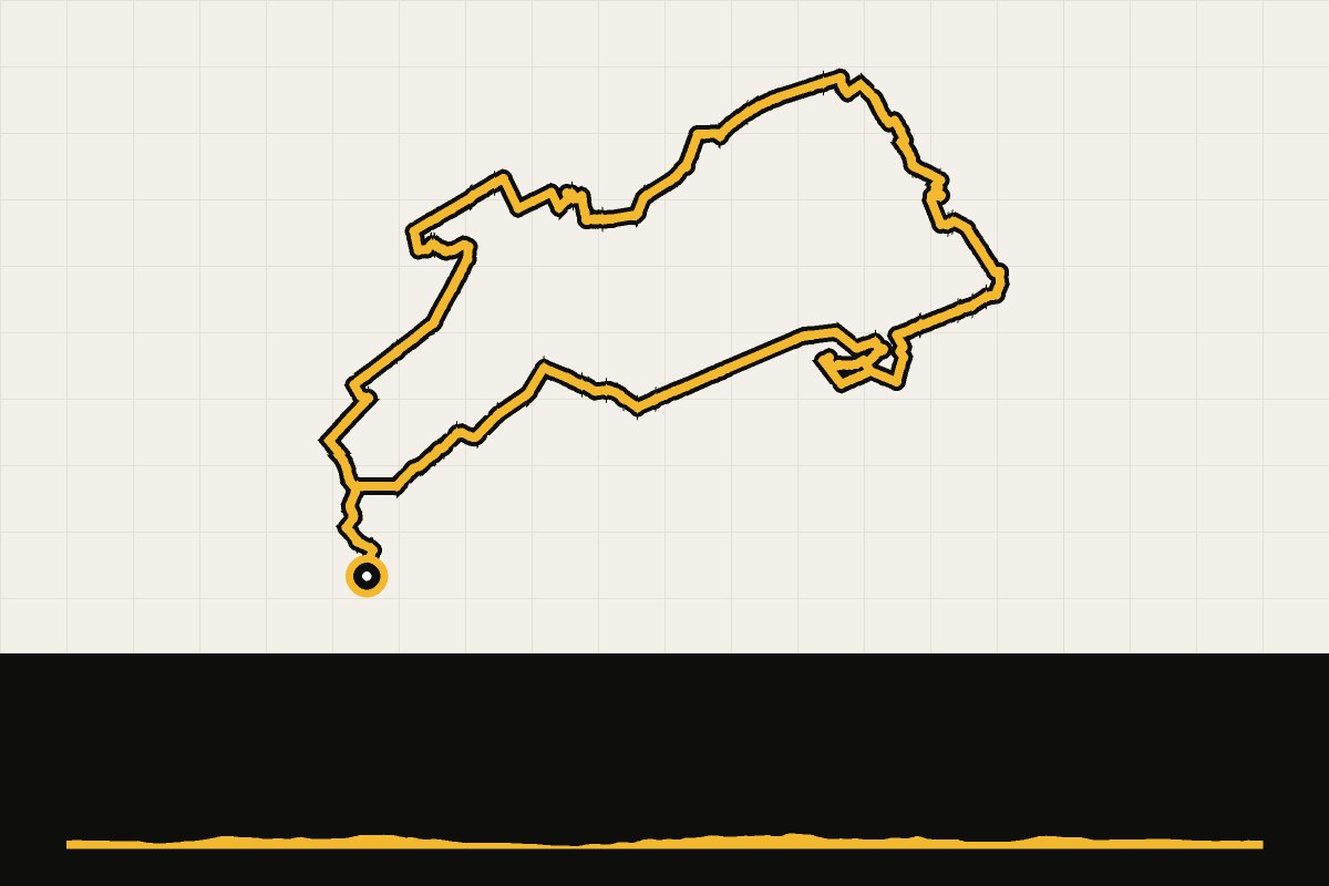 Routekaart en hoogteprofiel van Landal Orveltermarke: graveldag 1, kortere variant