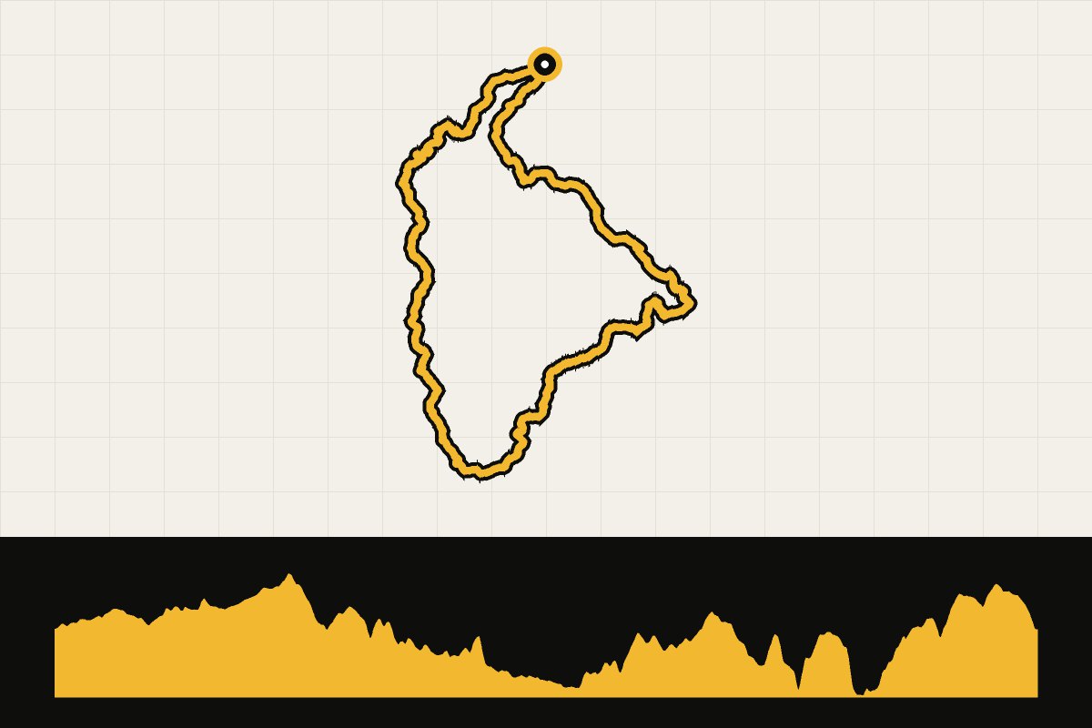 Routekaart en hoogteprofiel van Ostbelgien in drie dagen: dag 1, de Eifel in