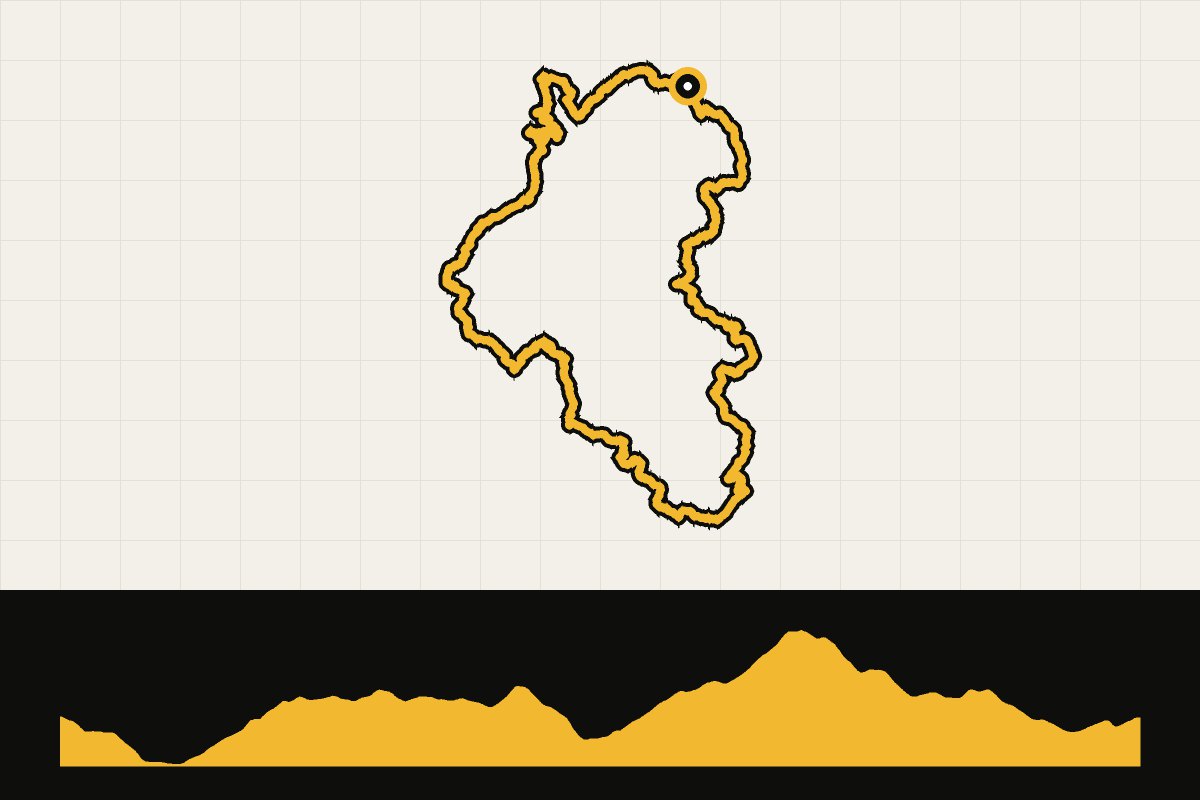 Routekaart en hoogteprofiel van Terre di Pisa Bike Trail dag 4: rondje Pomarance