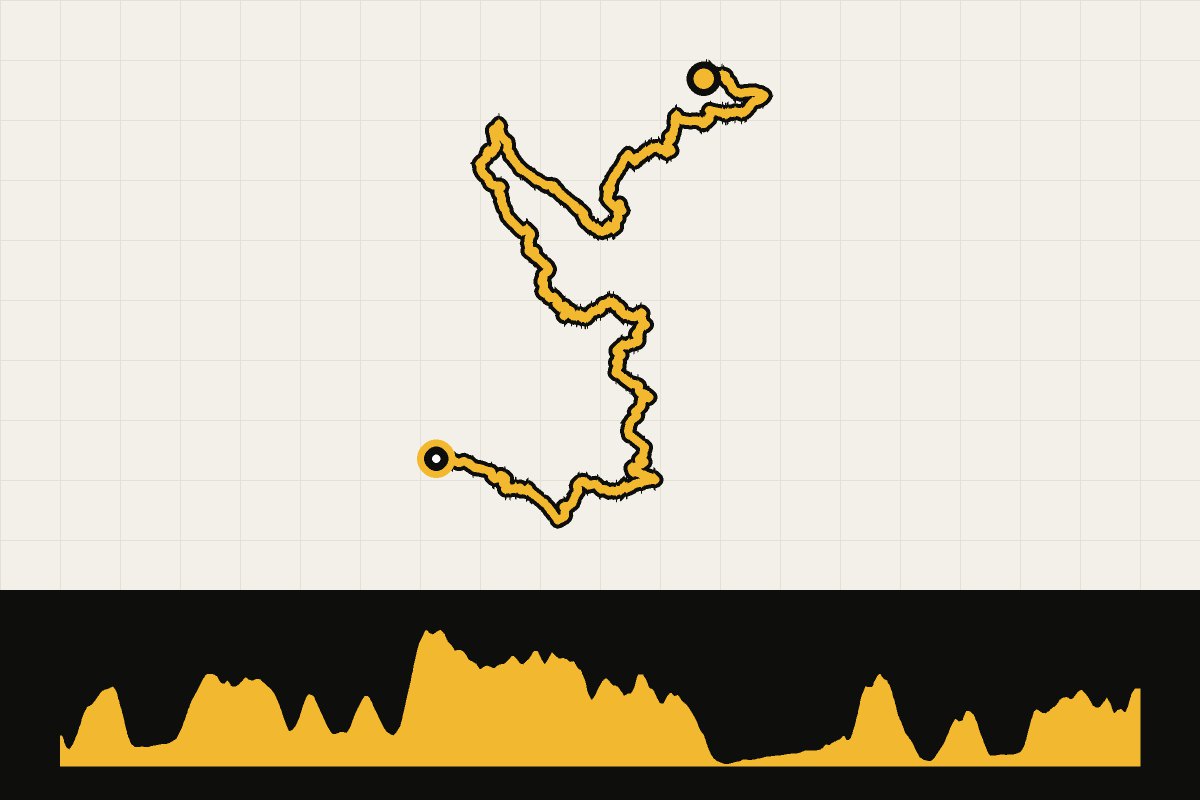 Routekaart en hoogteprofiel van Terre di Pisa Bike Trail dag 7: Peccioli naar San Miniato
