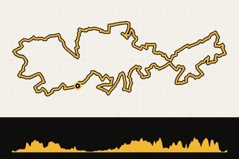 Routekaart en hoogteprofiel van Vlaamse Ardennen: Ronde van Vlaanderen, gele lus