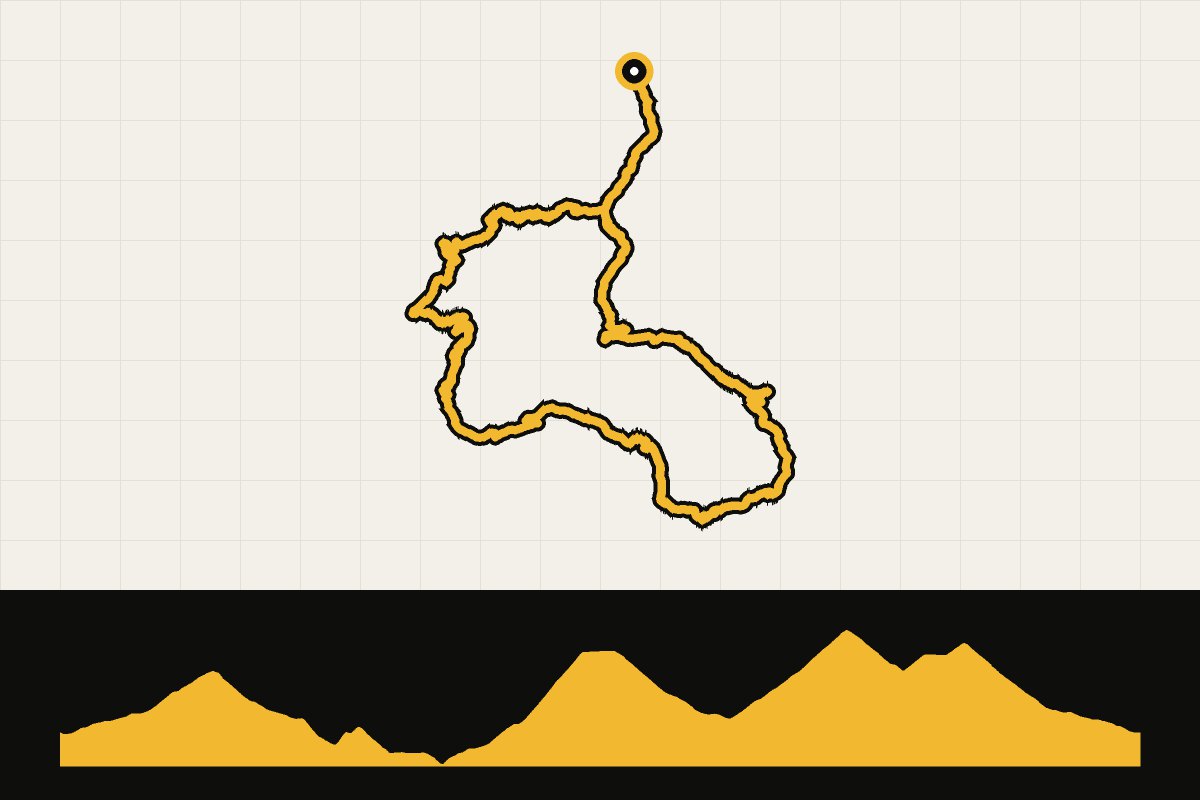Map and elevation profile of the Dolomites: A tour from Alta Badia (101 km)