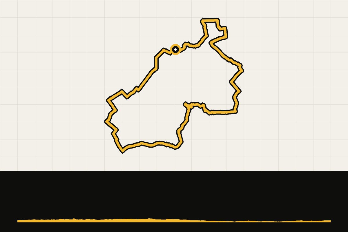 Map and elevation profile of Drenthe: Gravel route Drents-Friese Wold – Landal Hunerwoldstate