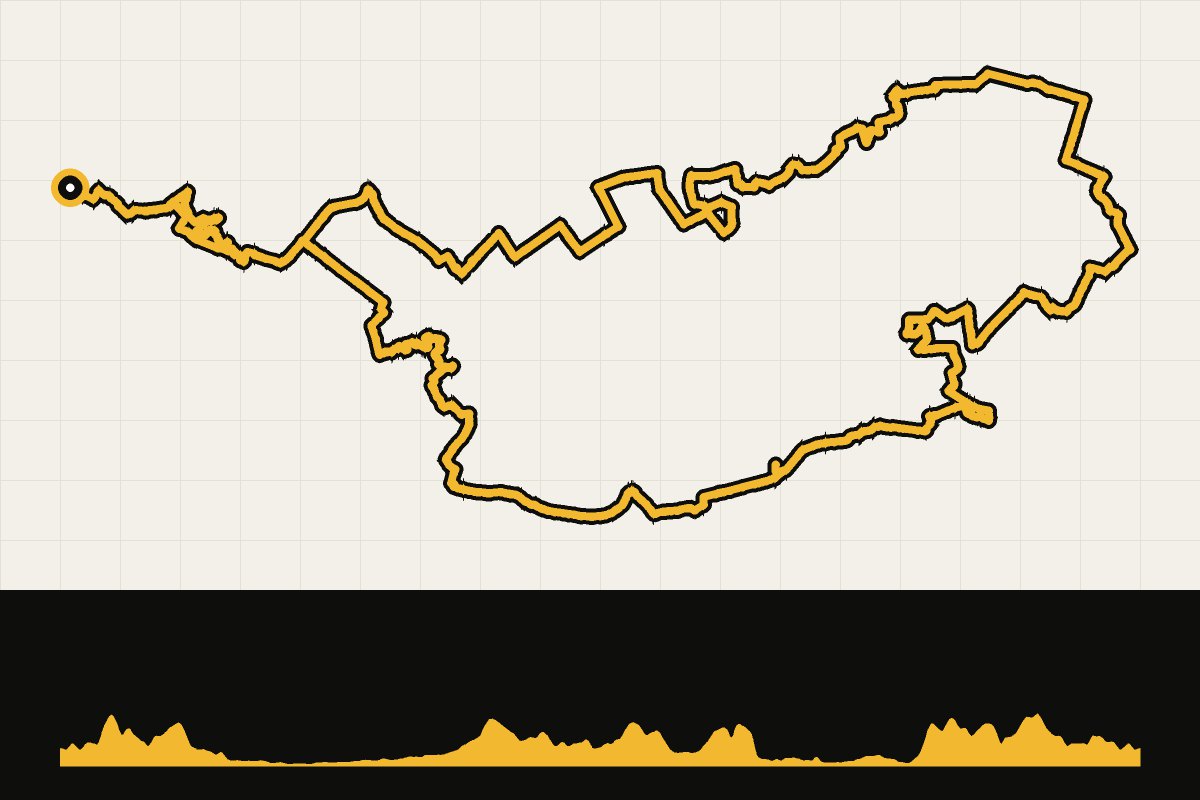 Map and elevation profile of Gravel route Utrechtse Heuvelrug