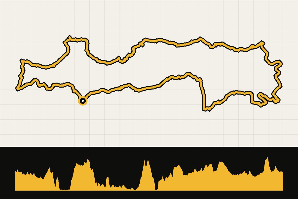 Map and elevation profile of Luxembourg: Three-corner-countries