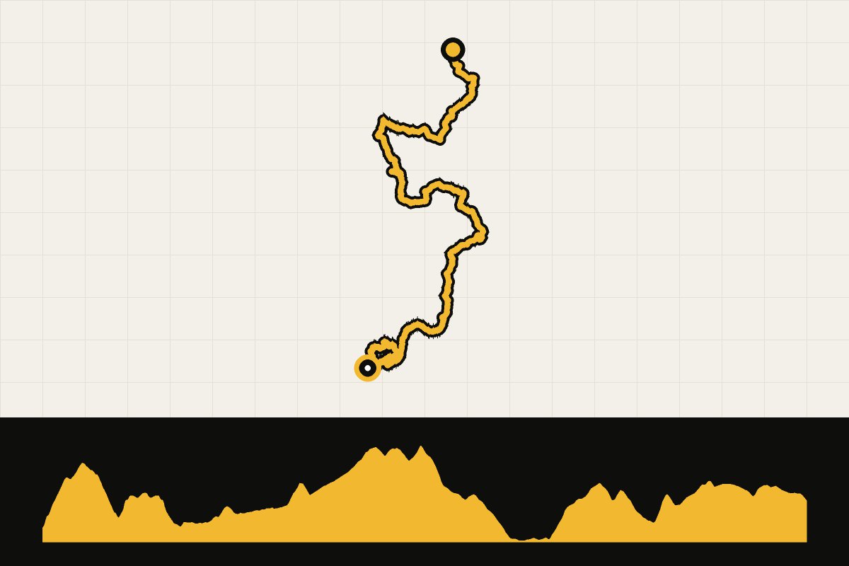 Routekaart en hoogteprofiel van Mountaineer Monster 275 – dag 3: Rowlesburg – Brandonville