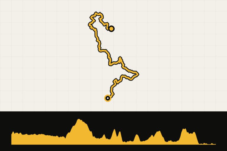 Routekaart en hoogteprofiel van Mountaineer Monster 465 – dag 5: Philippi – Grafton