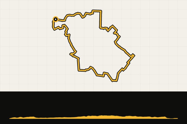 Routekaart en hoogteprofiel van Noord-Brabant: Nynke’s adventures: Gravellen West-Brabant