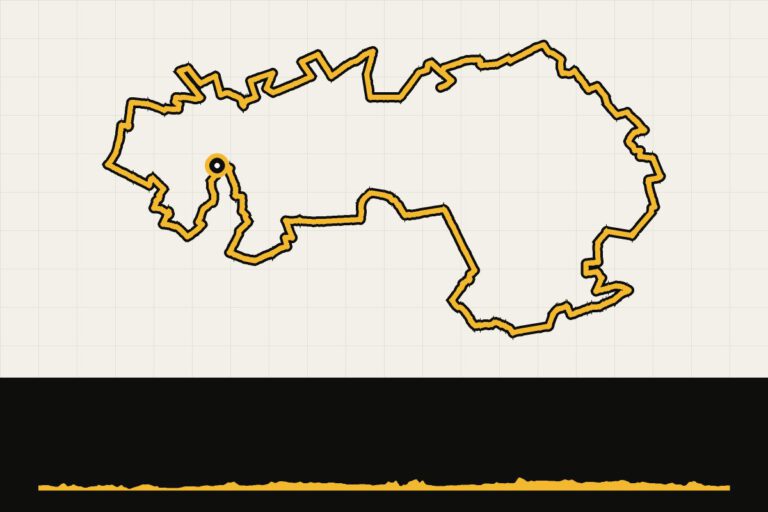 Routekaart en hoogteprofiel van Noord-Brabant: ronde vanuit Deurne via Meterik