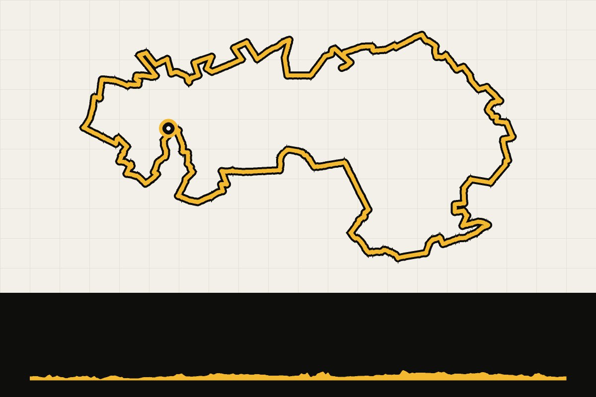 Routekaart en hoogteprofiel van Noord-Brabant: ronde vanuit Deurne via Meterik