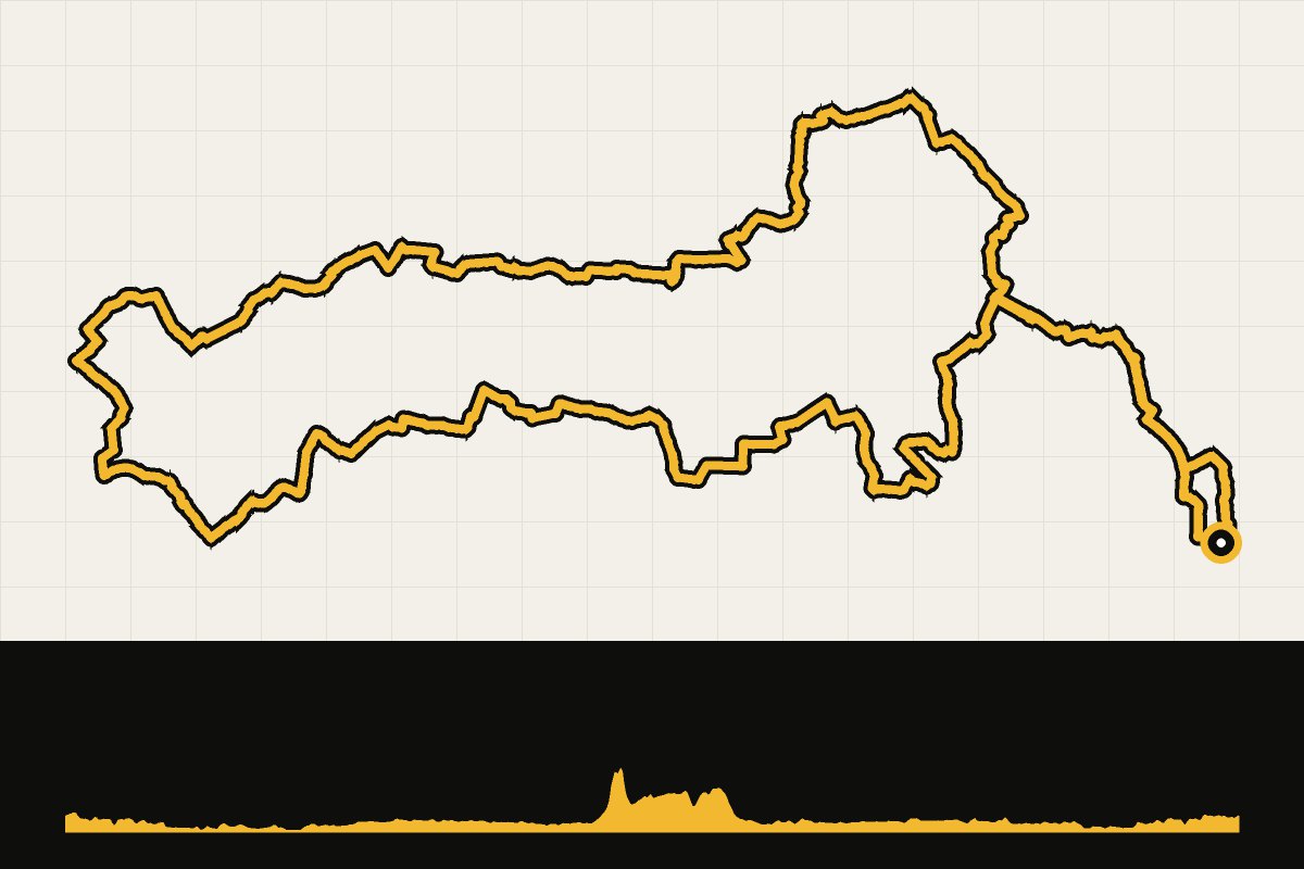 Routekaart en hoogteprofiel van Noordrijn-Westfalen: ronde vanuit Düsseldorf via Krefeld (108 km)