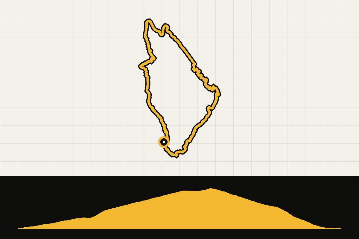 Routekaart en hoogteprofiel van Tenerife: snuffelen aan El Teide