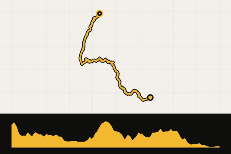 Routekaart en hoogteprofiel van Toscane: Le Vie del Bike – van Siena naar Buonconvento
