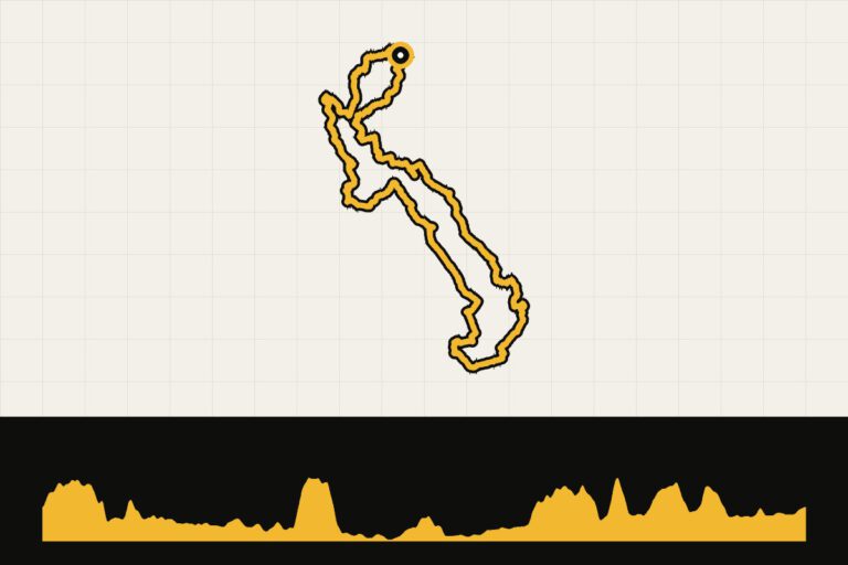 Routekaart en hoogteprofiel van Toscane: ronde vanuit Arbia via Lucignano d’Arbia