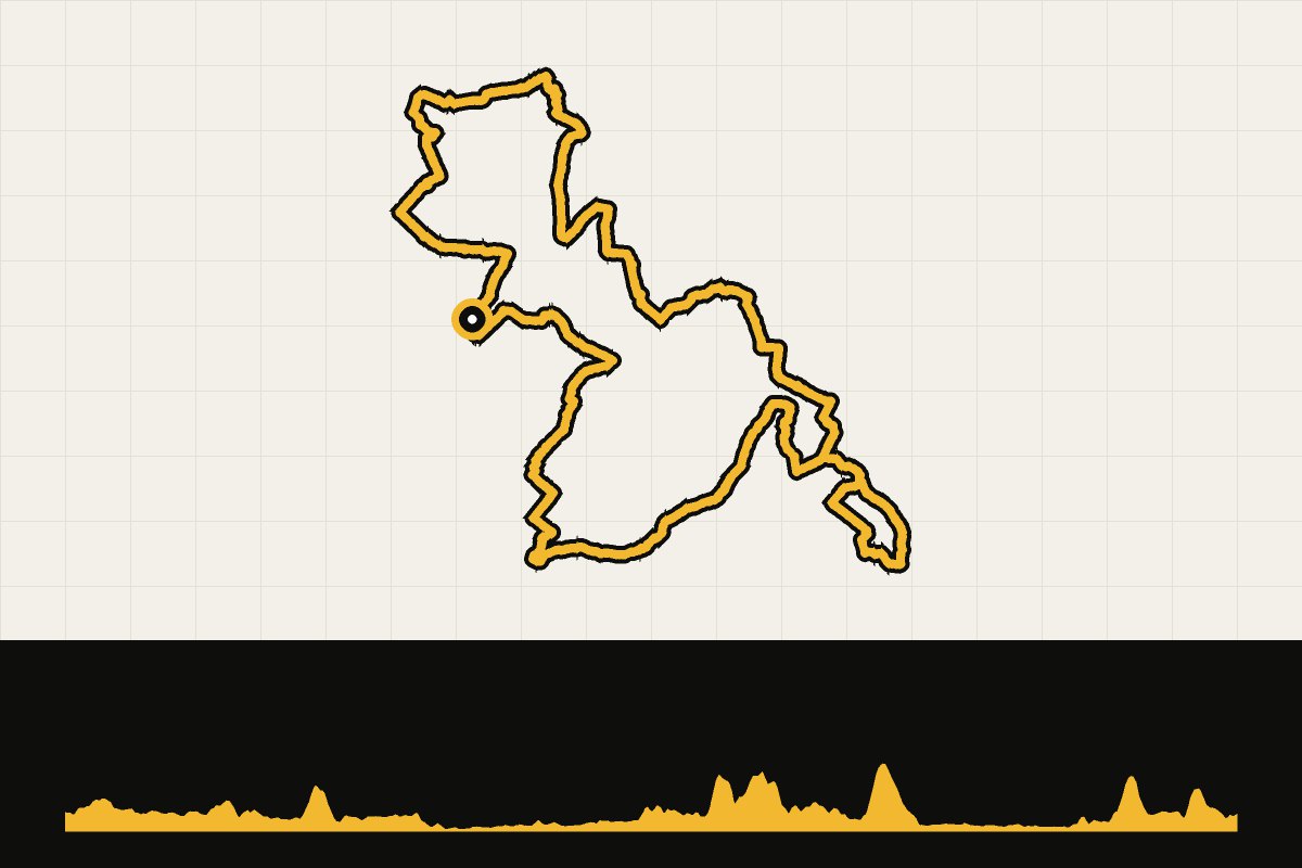 Routekaart en hoogteprofiel van Utrechtse Heuvelrug: ronde vanuit Driebergen-Rijsenburg via Amersfoort
