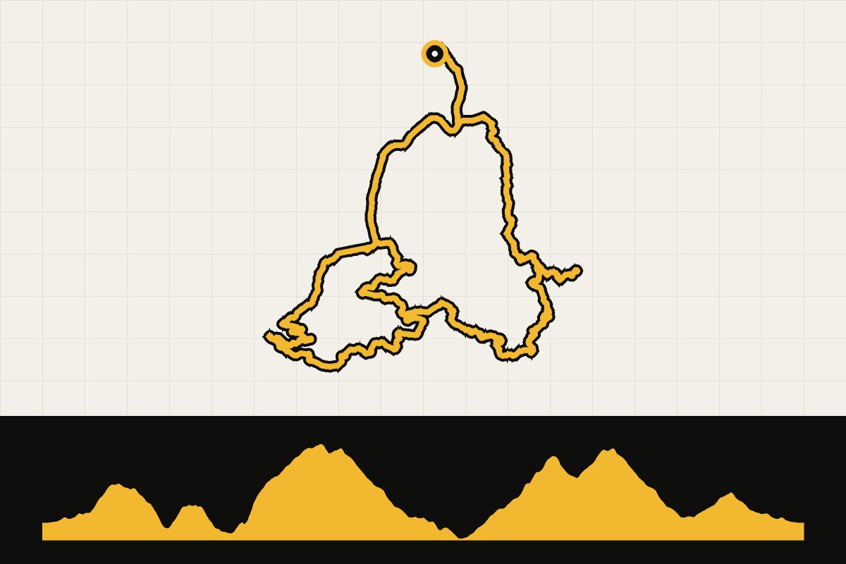 Map and elevation profile of the United States: Topanga – Calabasas