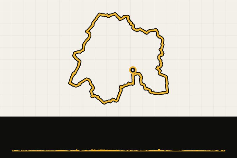Routekaart en hoogteprofiel van Zeeland: ronde vanuit Wemeldinge via Oost-Souburg