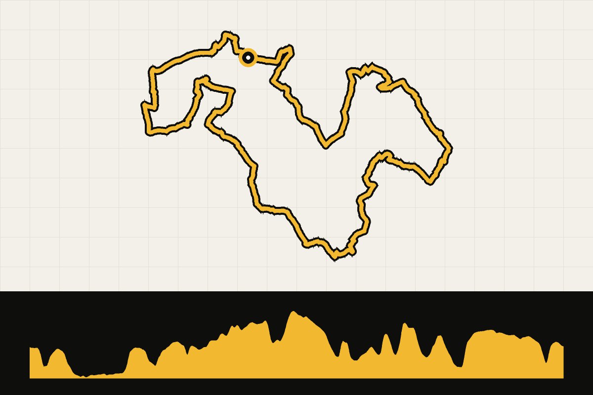 Routekaart en hoogteprofiel van Zuid-Limburg: ronde vanuit Berg en Terblijt via Bemelen